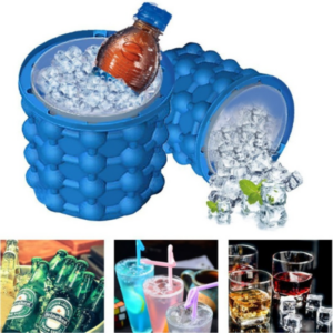 Large Blue Silicone Ice Bucket and Mold